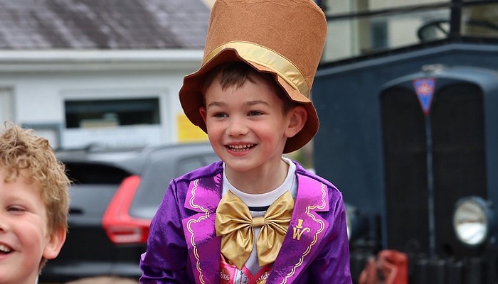 boy dressed up at the festival